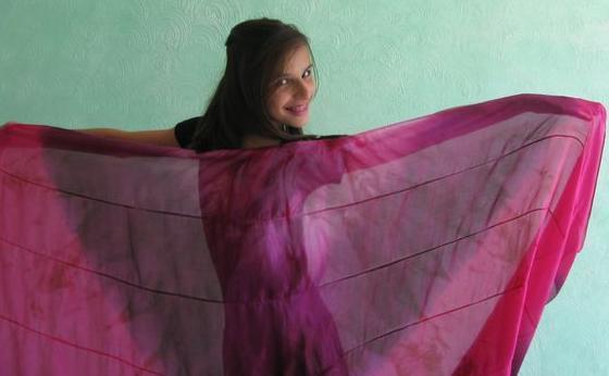 Véu de Seda Patchwork para Dança do Ventre