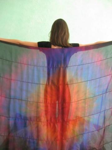 Véu de Seda Patchwork para Dança do Ventre