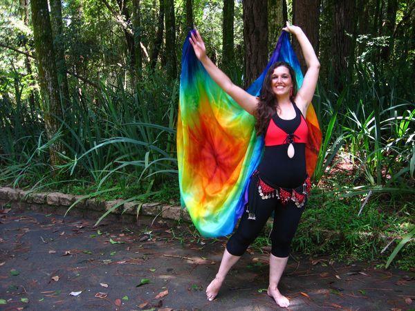 Véu de Seda Patchwork para Dança do Ventre