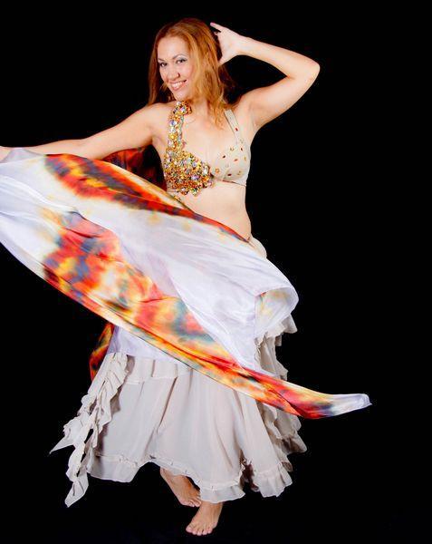 Véu de Seda para Dança do Ventre 