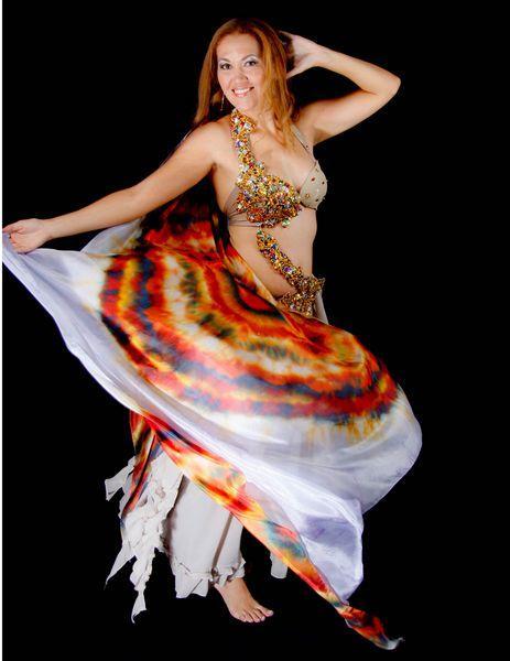 Véu de Seda para Dança do Ventre 
