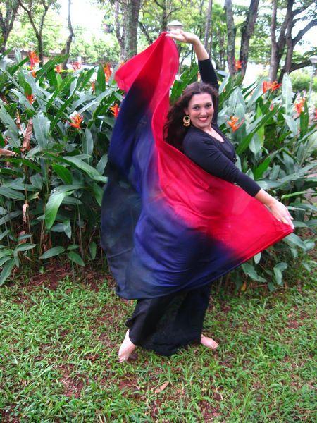 Véu Colorido de Seda para Dança do Ventre