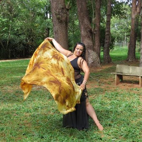 Véu de Seda para Dança do Ventre 