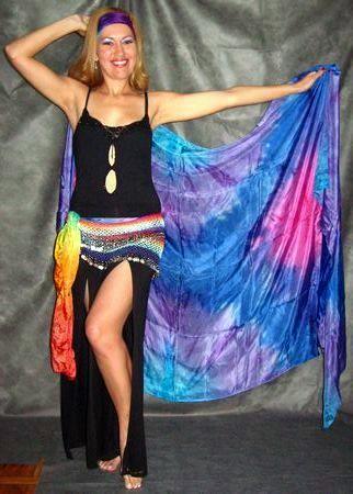 Véu de Seda para Dança do Ventre  - Colorido