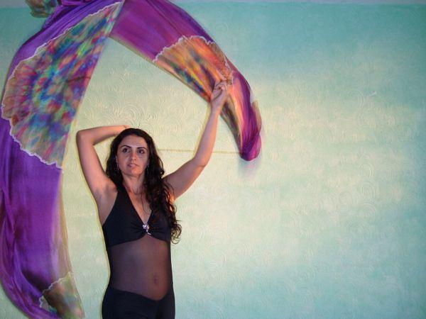 Véu de Seda Poi para Dança do Ventre
