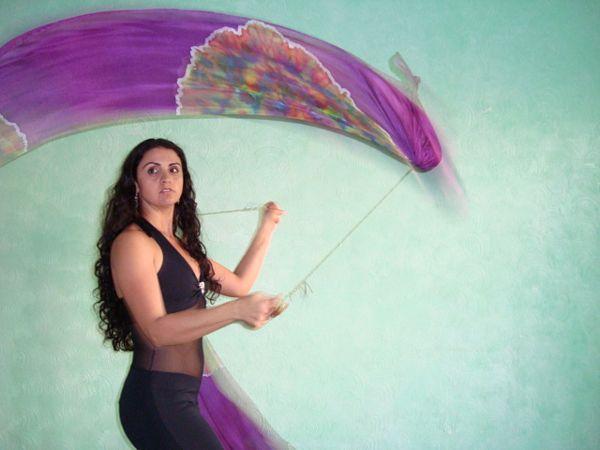 Véu de Seda Poi para Dança do Ventre
