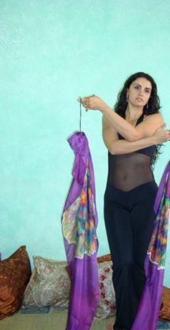 Véu de Seda Poi para Dança do Ventre