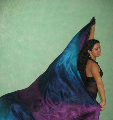 Véu de Seda para Dança do Ventre