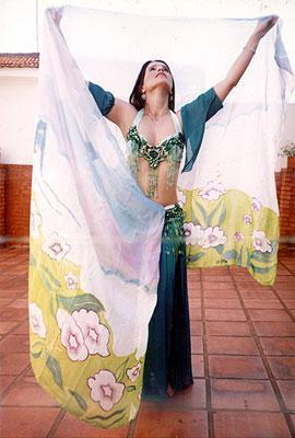 Véu de Seda para Dança do Ventre