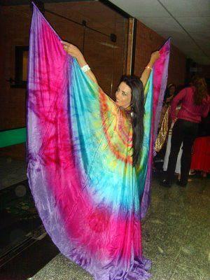 Véu Wings de Seda para Dança do Ventre
