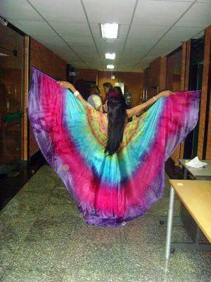 Véu Wings de Seda para Dança do Ventre