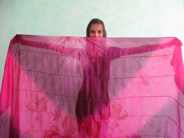 Véu de Seda Patchwork para Dança do Ventre