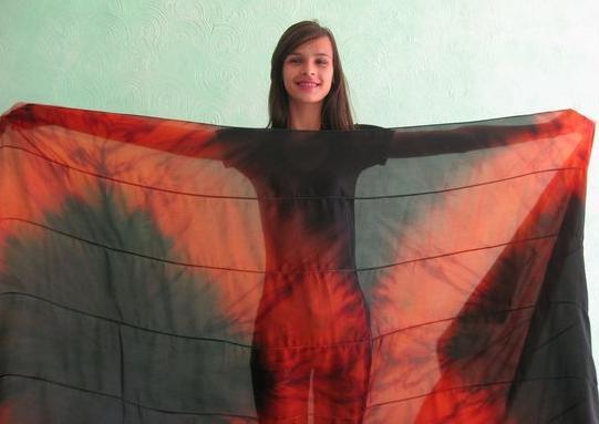 Véu de Seda Patchwork para Dança do Ventre
