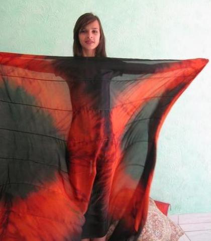 Véu de Seda Patchwork para Dança do Ventre