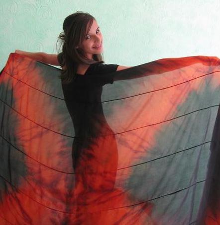Véu de Seda Patchwork para Dança do Ventre