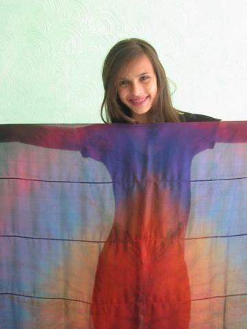 Véu de Seda Patchwork para Dança do Ventre