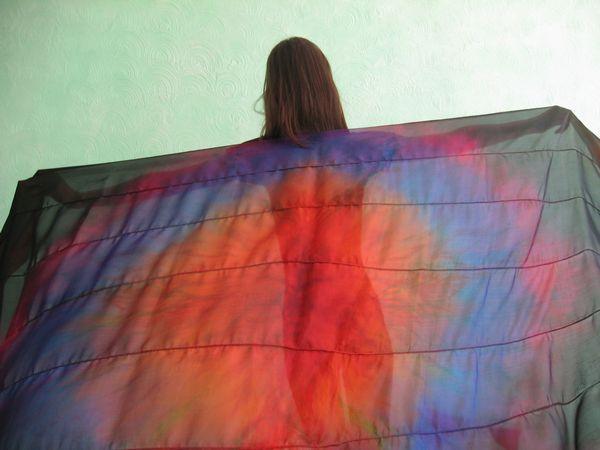 Véu de Seda Patchwork para Dança do Ventre
