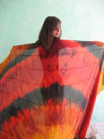 Véu de Seda Patchwork para Dança do Ventre