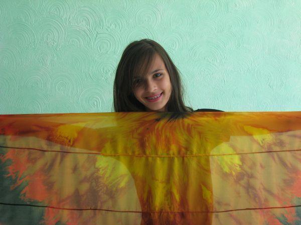 Véu de Seda Patchwork para Dança do Ventre