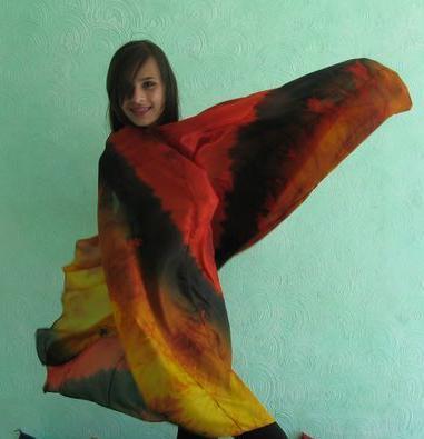 Véu de Seda Patchwork para Dança do Ventre