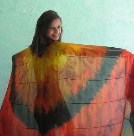 Véu de Seda Patchwork para Dança do Ventre