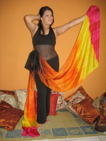 Véu de Seda Poi para Dança do Ventre