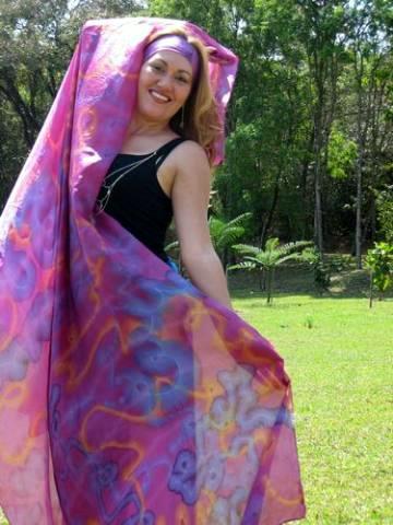 Véu de Seda para Dança do Ventre