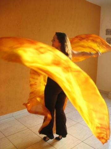 Véu de Seda Wings para Dança do Ventre