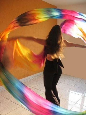 Véu de Seda Ribbon para Dança do Ventre