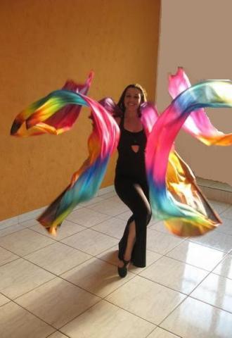 Véu de Seda Ribbon para Dança do Ventre