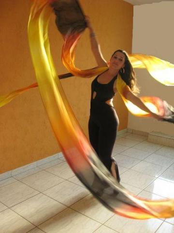 Véu de Seda Ribbon para Dança do Ventre