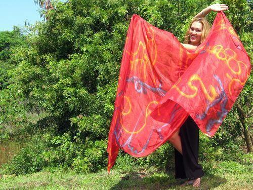 Véu de Seda para Dança do Ventre