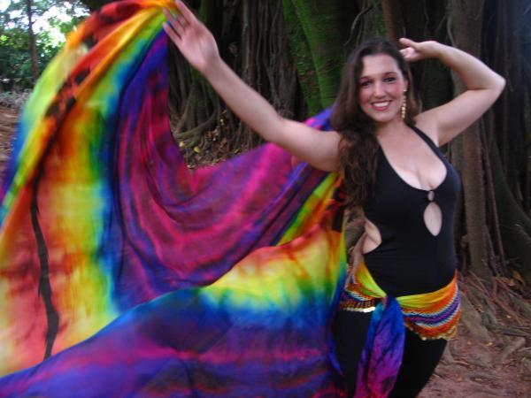 Véu Especial de Seda para Dança do Ventre