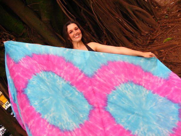 Véu Colorido de Seda para Dança do Ventre