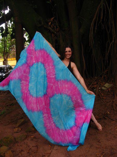 Véu Colorido de Seda para Dança do Ventre