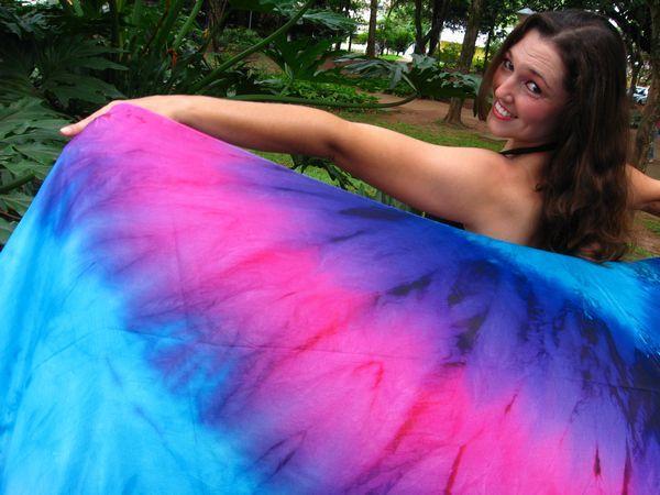 Véu Colorido de Seda para Dança do Ventre