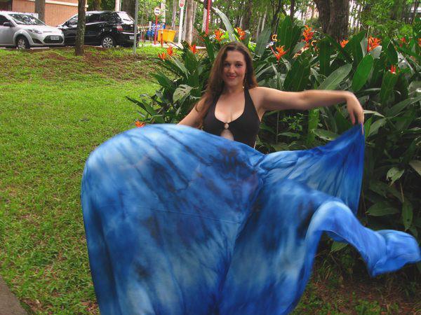 Véu Colorido de Seda para Dança do Ventre