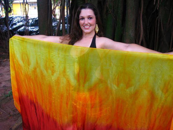 Véu de Seda para Dança do Ventre