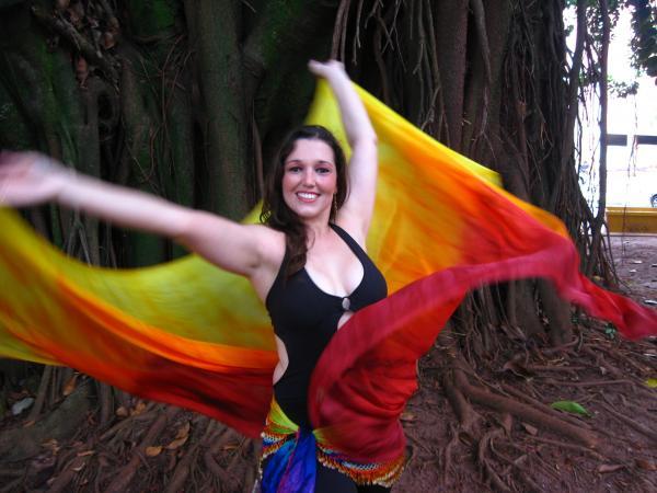 Véu de Seda para Dança do Ventre