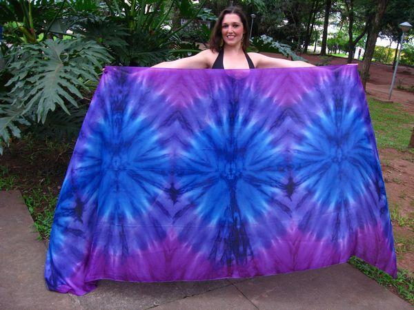 Véu Colorido de Seda para Dança do Ventre