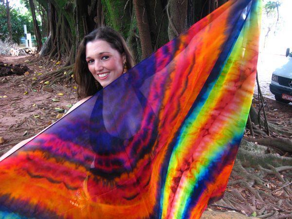 Véu Efeito Mandala de Seda para Dança do Ventre