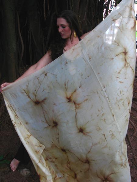 Véu Floral de Seda para Dança do Ventre
