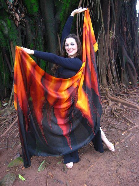 Véu de Seda para Dança do Ventre