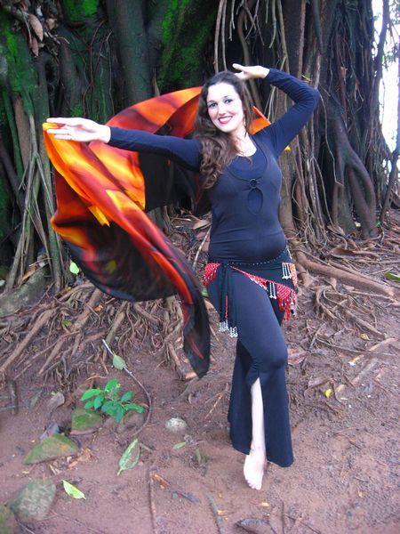 Véu de Seda para Dança do Ventre