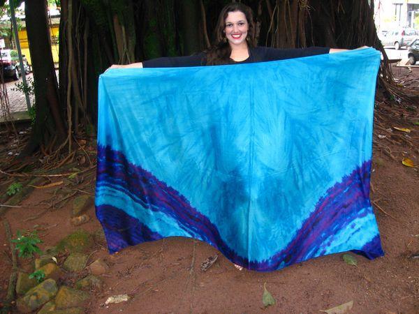 Véu Colorido de Seda para Dança do Ventre