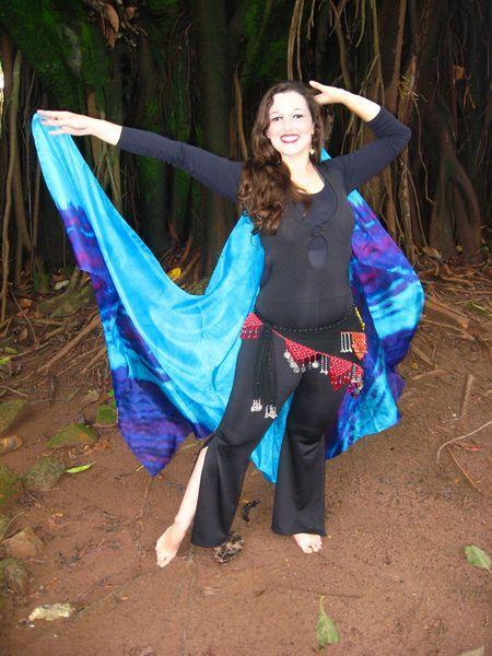 Véu Colorido de Seda para Dança do Ventre