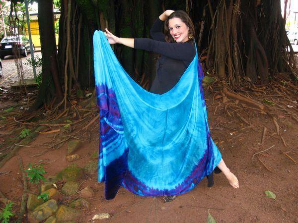 Véu Colorido de Seda para Dança do Ventre