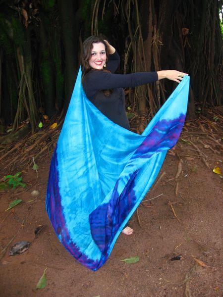 Véu Colorido de Seda para Dança do Ventre