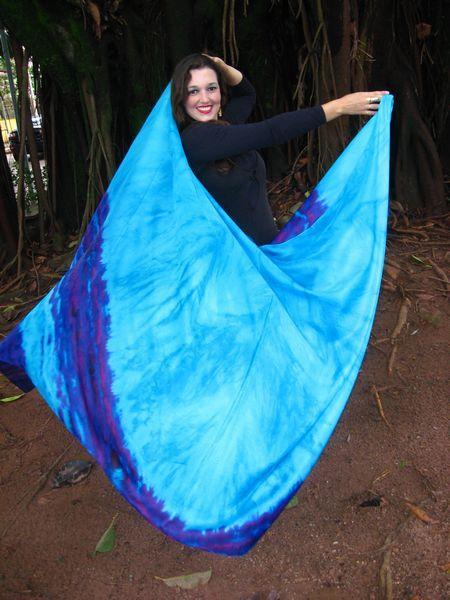 Véu Colorido de Seda para Dança do Ventre