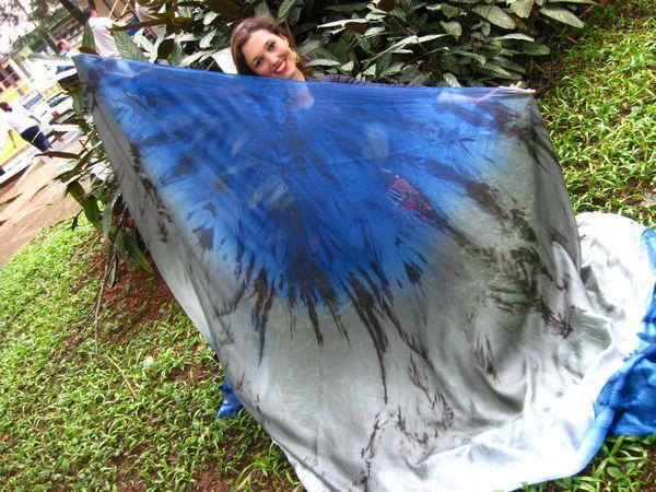Véu Colorido de Seda para Dança do Ventre